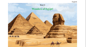 Text-2: Activity 1.2.1 Wonders of Egypt  